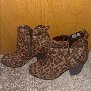 Leopard Print Ankle Boots